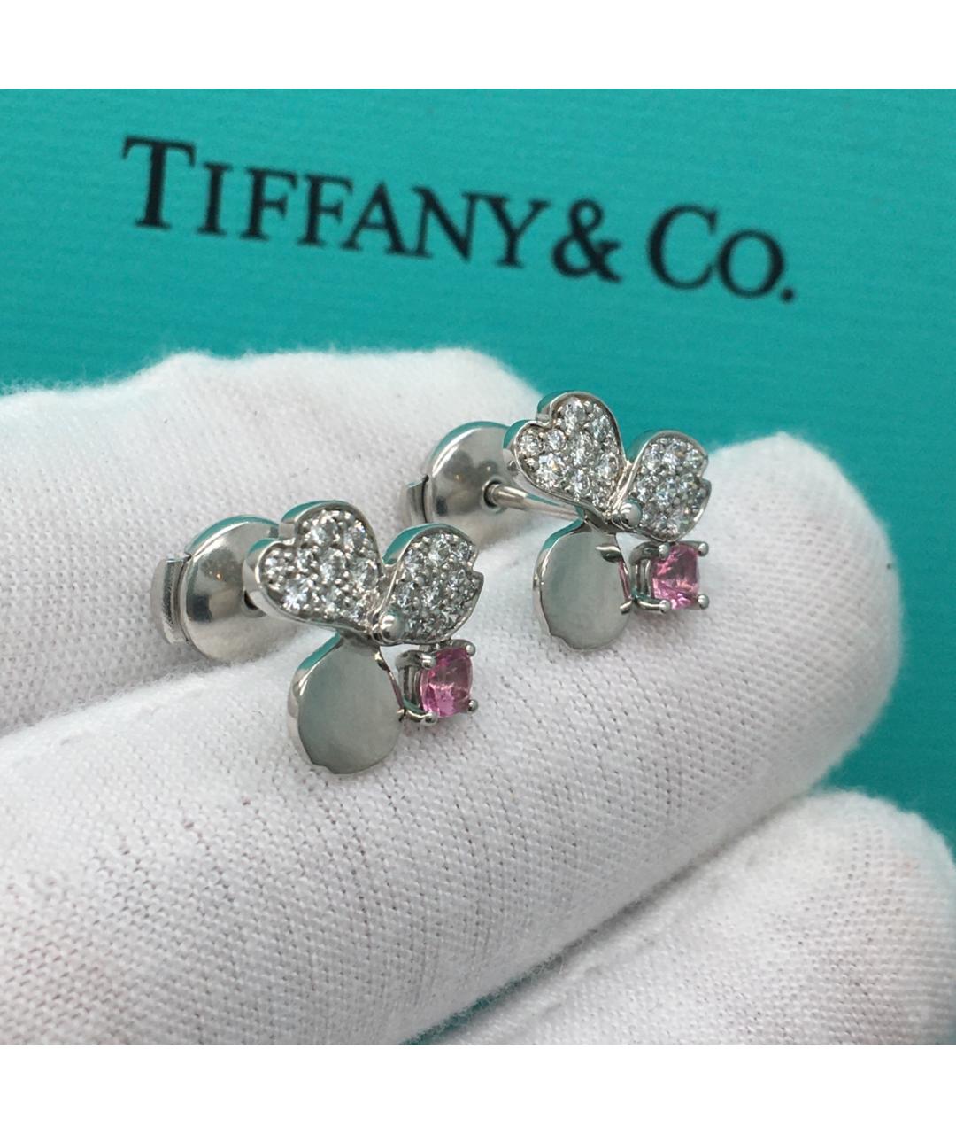 TIFFANY&CO Серебряные платиновые серьги, фото 4