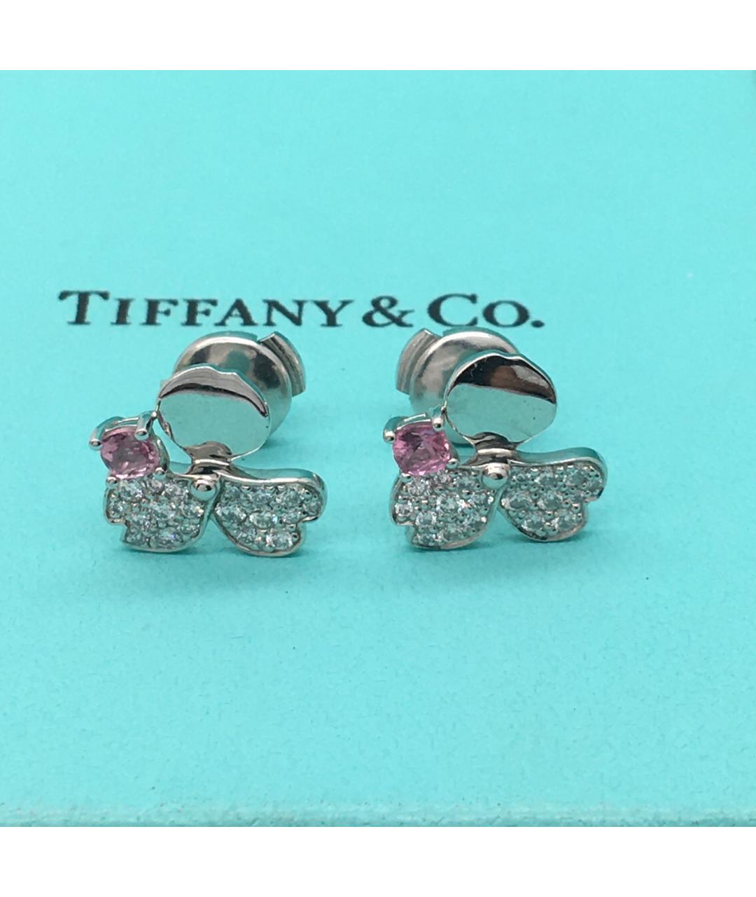 TIFFANY&CO Серебряные платиновые серьги, фото 8