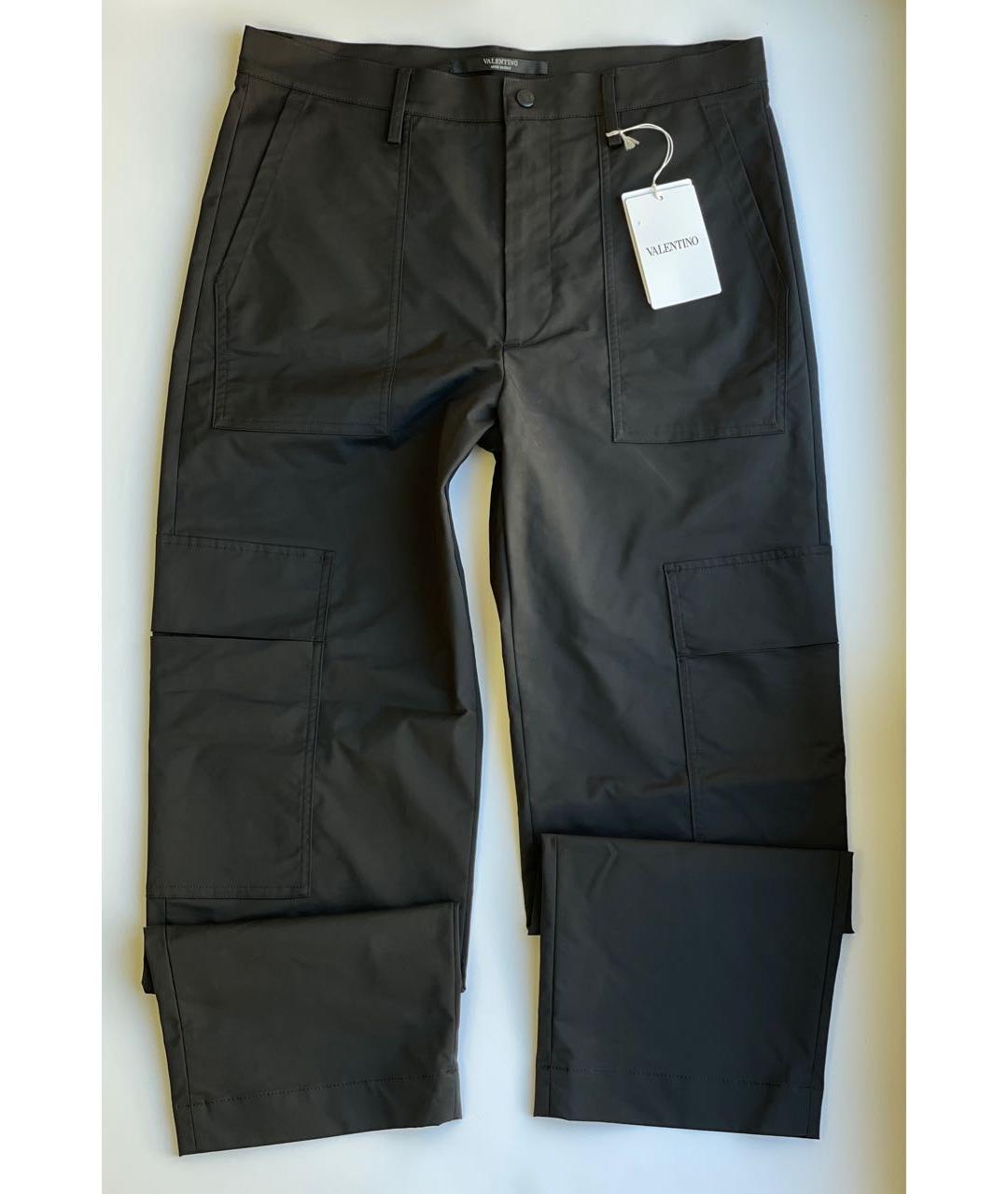VALENTINO Черные полиэстеровые повседневные брюки, фото 5