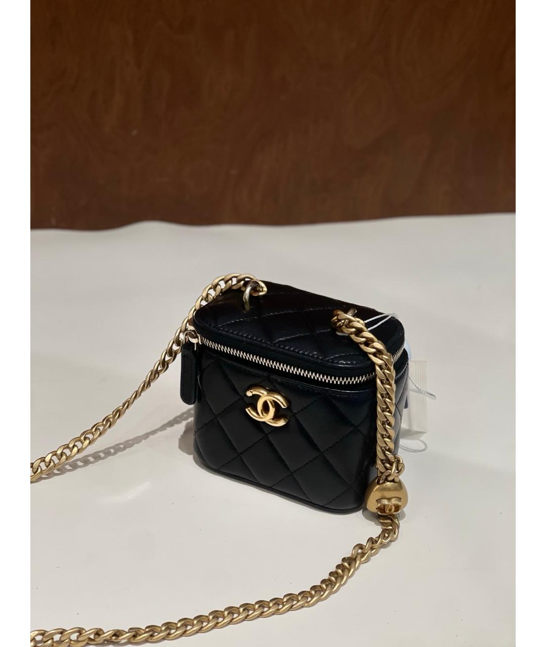 CHANEL Черная кожаная сумка через плечо, фото 3