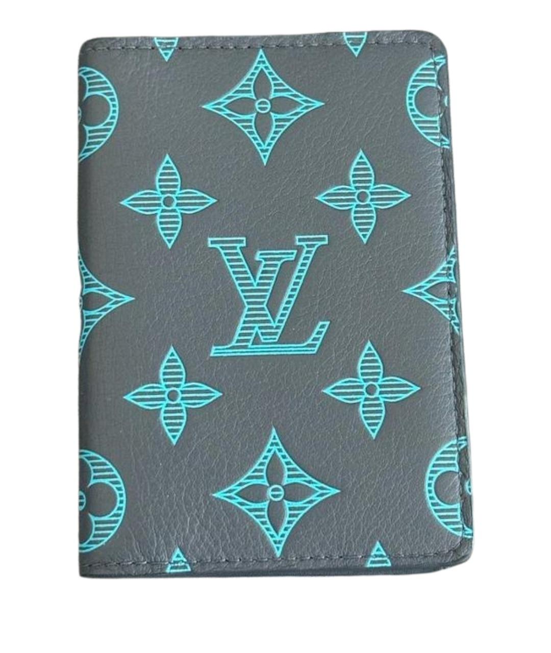 LOUIS VUITTON Синий кожаный кардхолдер, фото 1