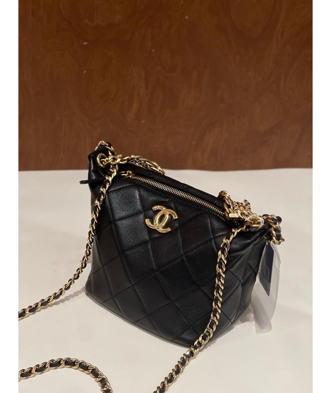 CHANEL Черная кожаная сумка через плечо, фото 3