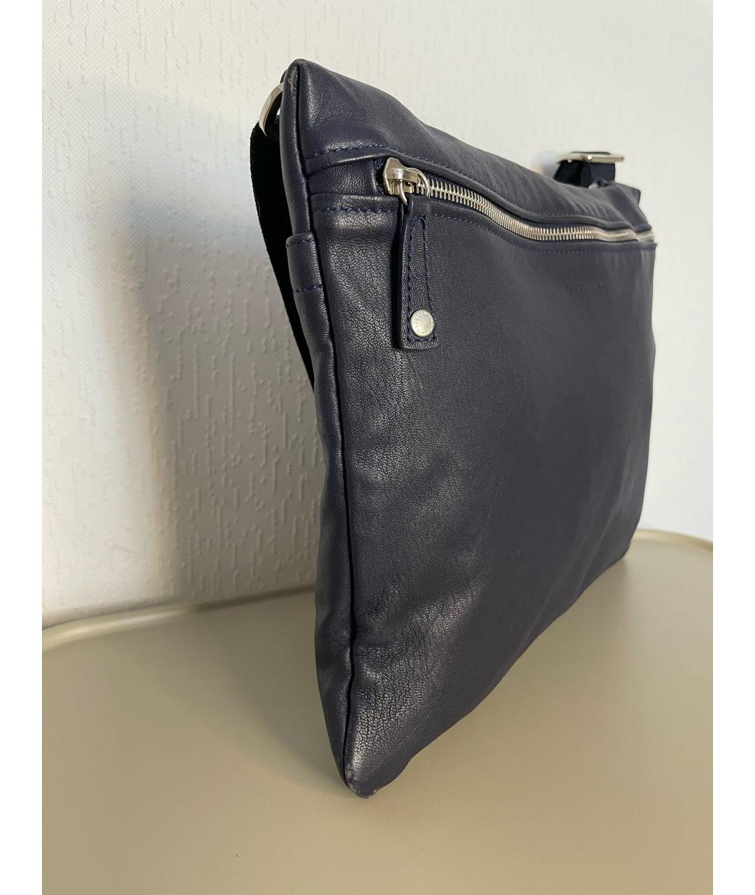 LONGCHAMP Темно-синяя кожаная сумка на плечо, фото 2