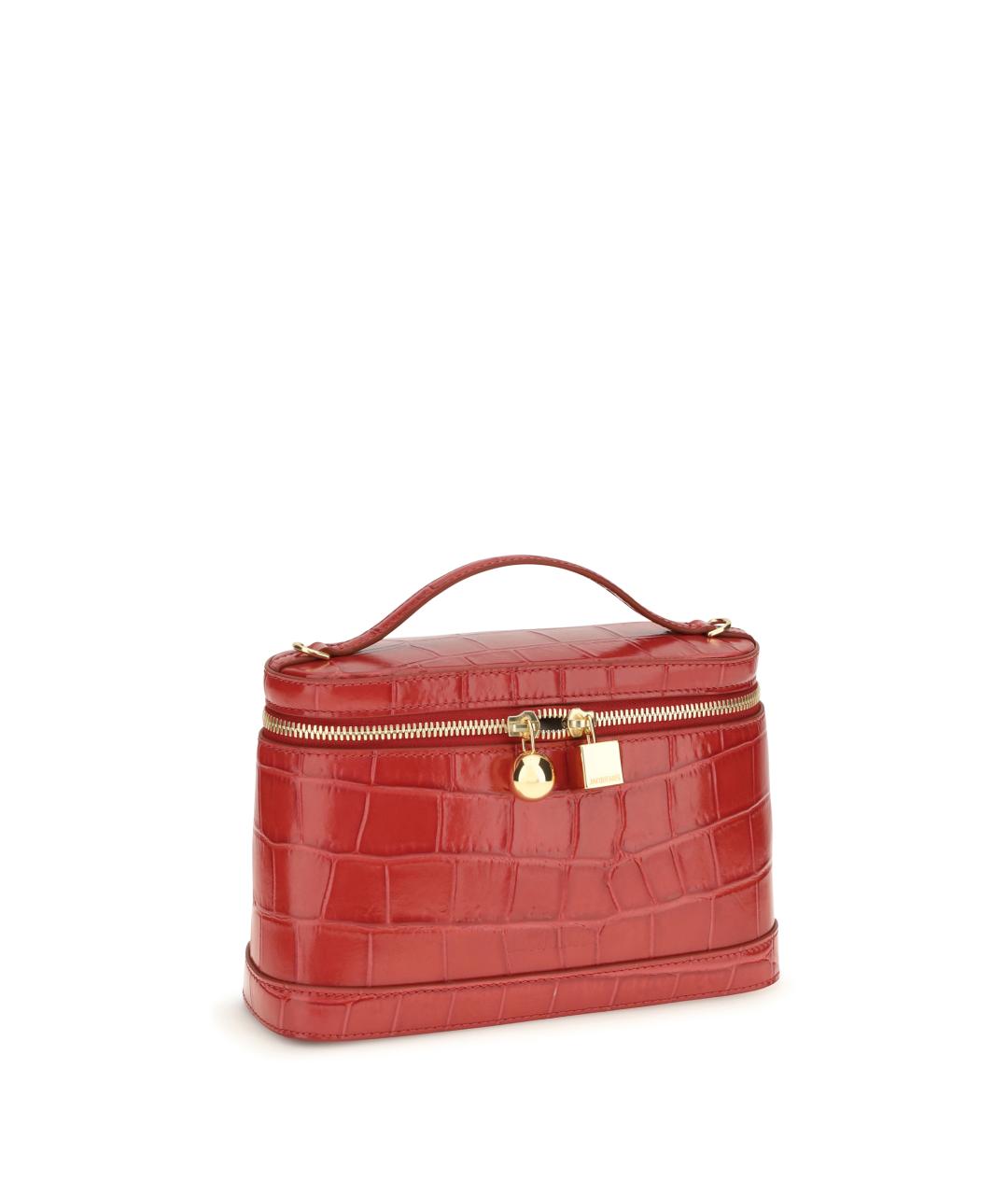 JACQUEMUS Красная кожаная сумка через плечо, фото 2