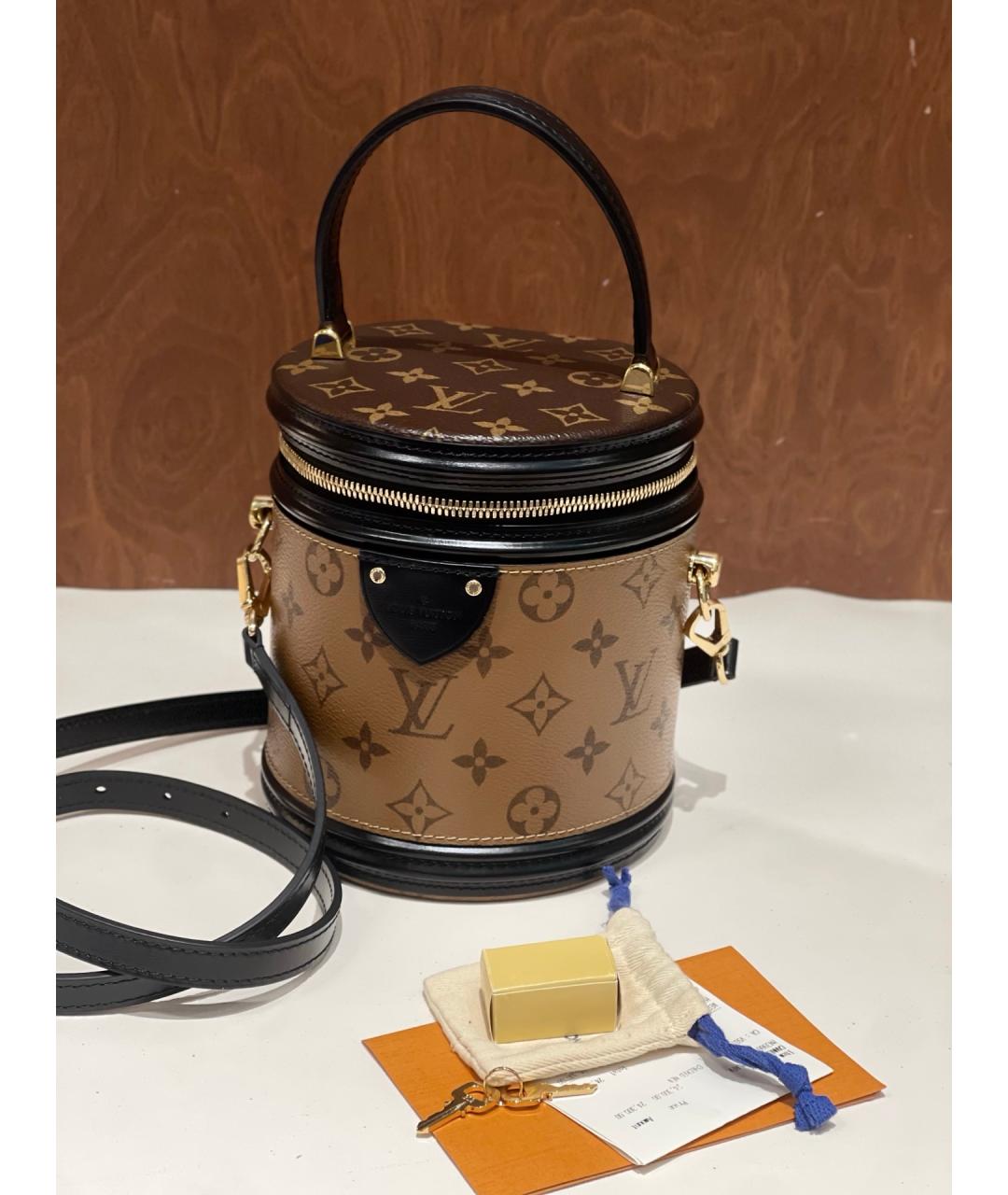 LOUIS VUITTON Коричневая сумка с короткими ручками из канвы, фото 7