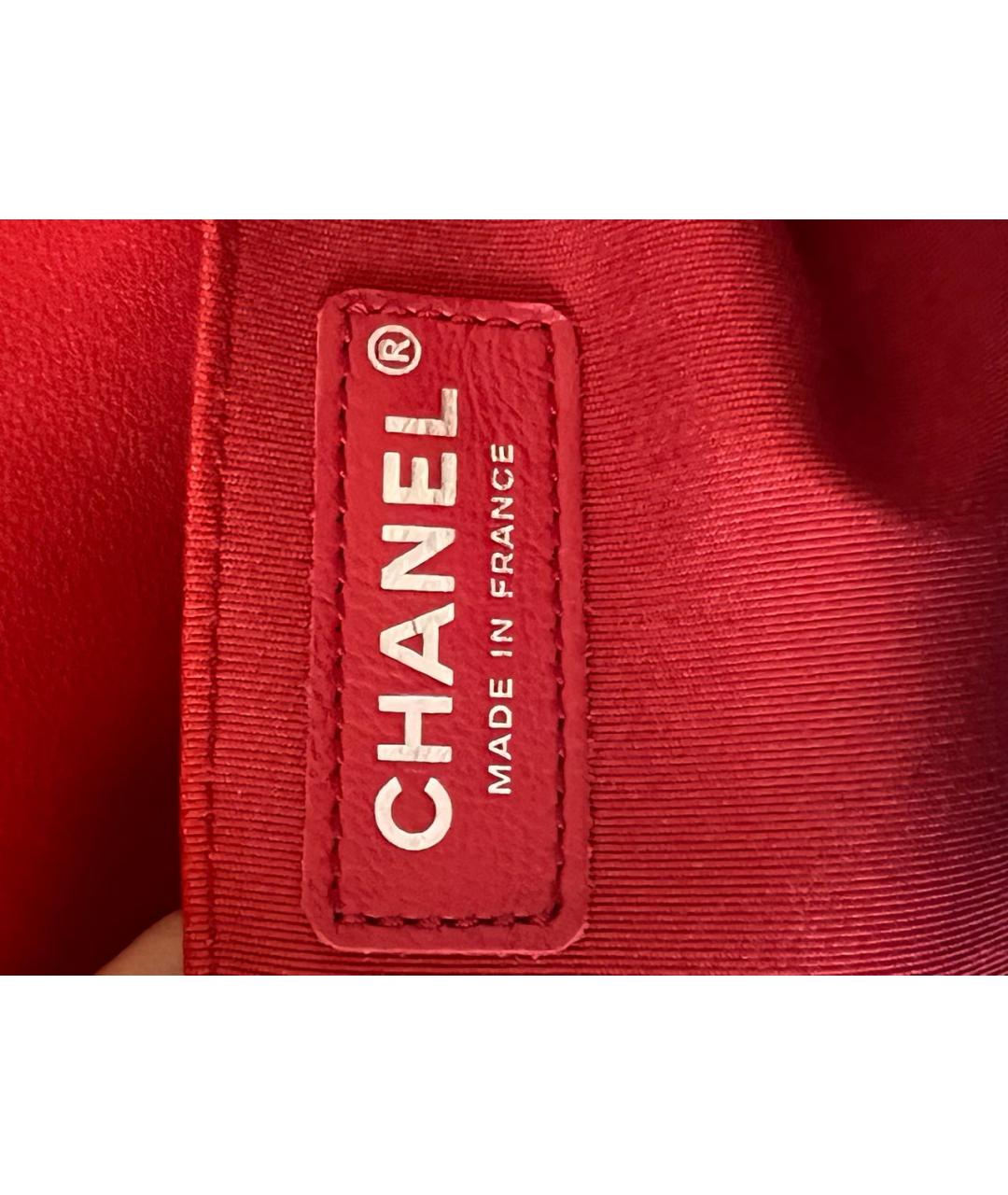 CHANEL Красная кожаная сумка через плечо, фото 8