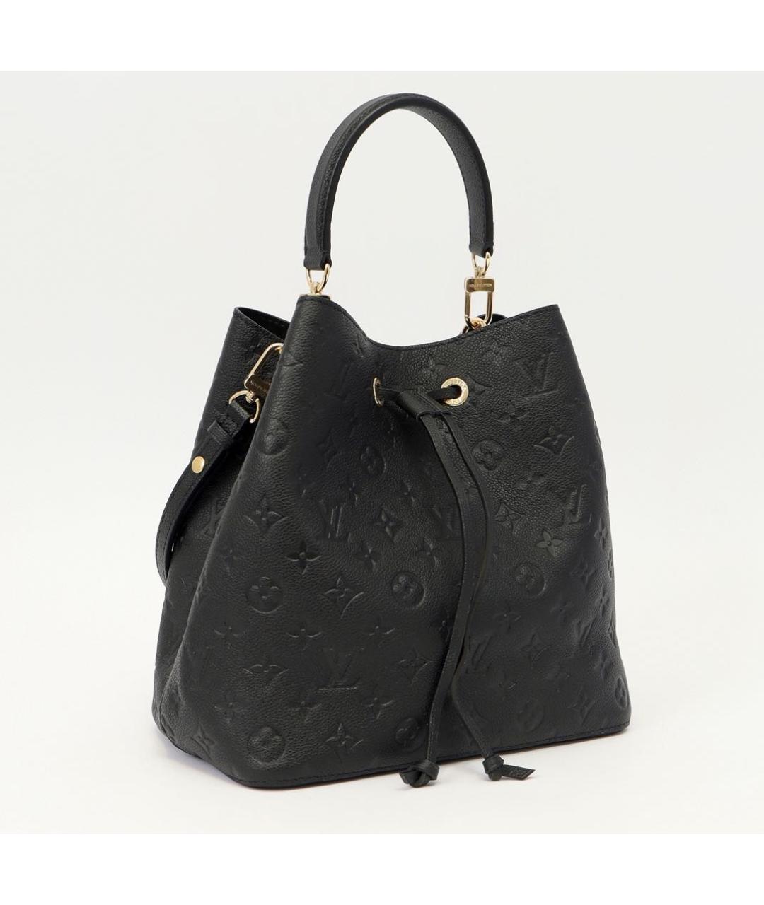 LOUIS VUITTON Черная кожаная сумка через плечо, фото 3