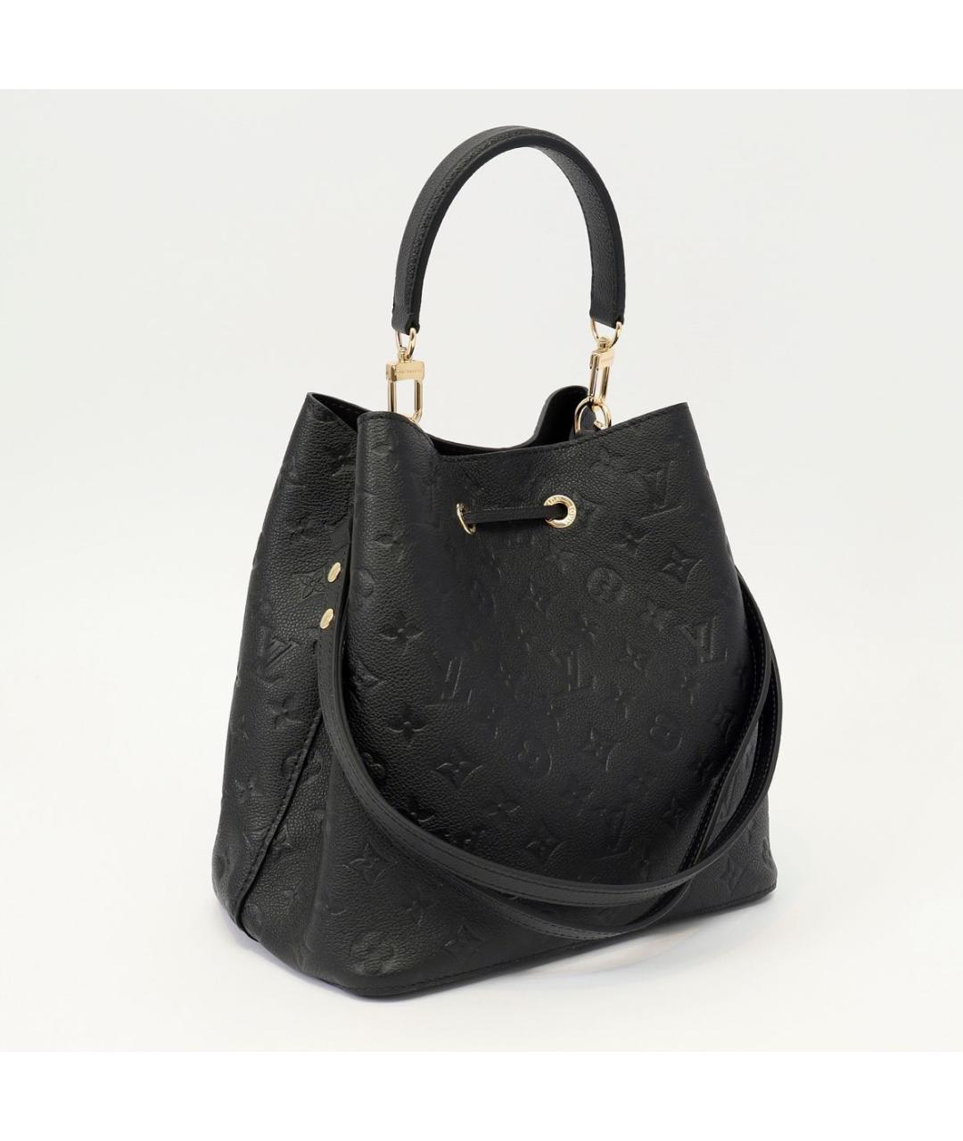 LOUIS VUITTON Черная кожаная сумка через плечо, фото 4