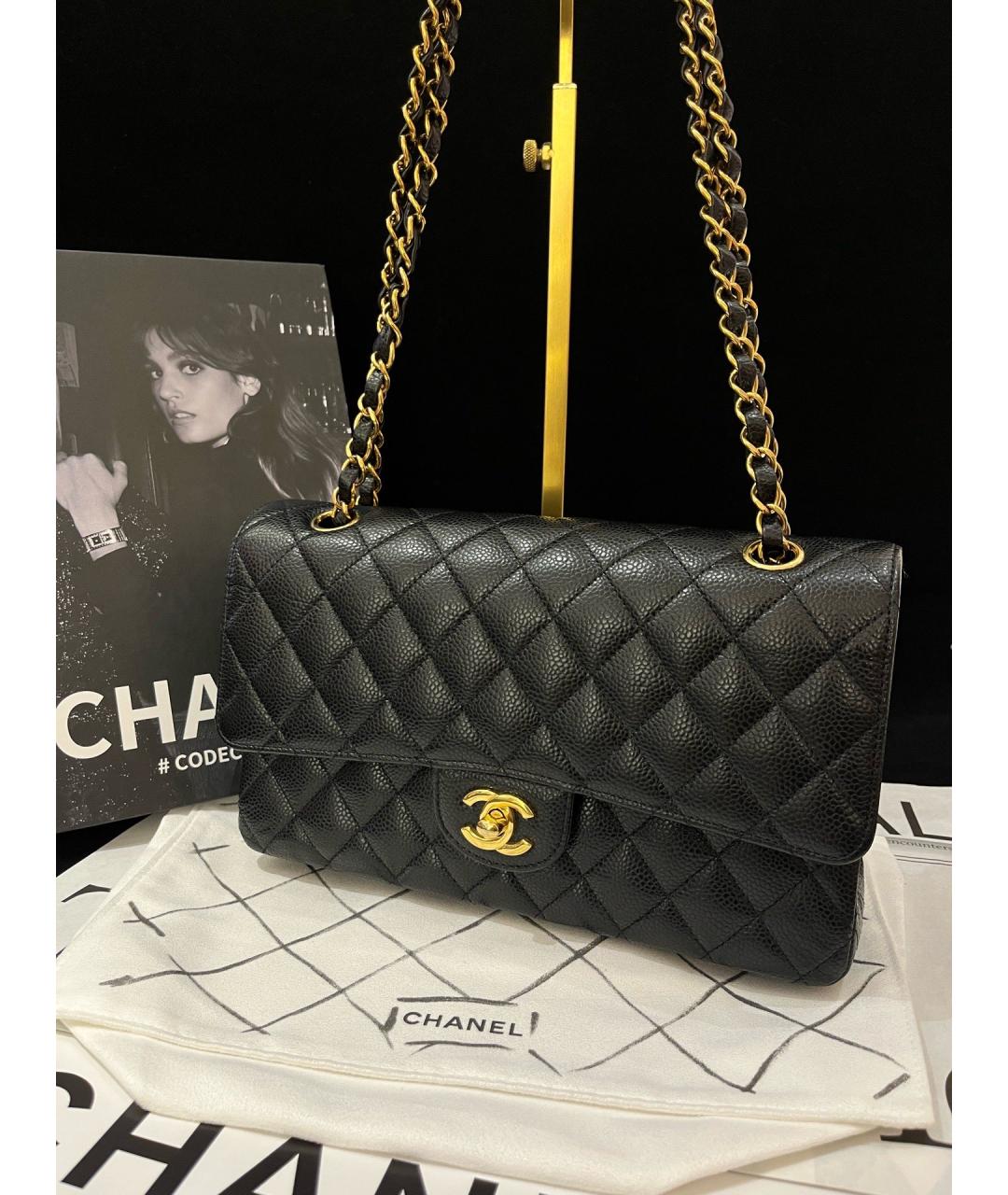 CHANEL Черная кожаная сумка через плечо, фото 8