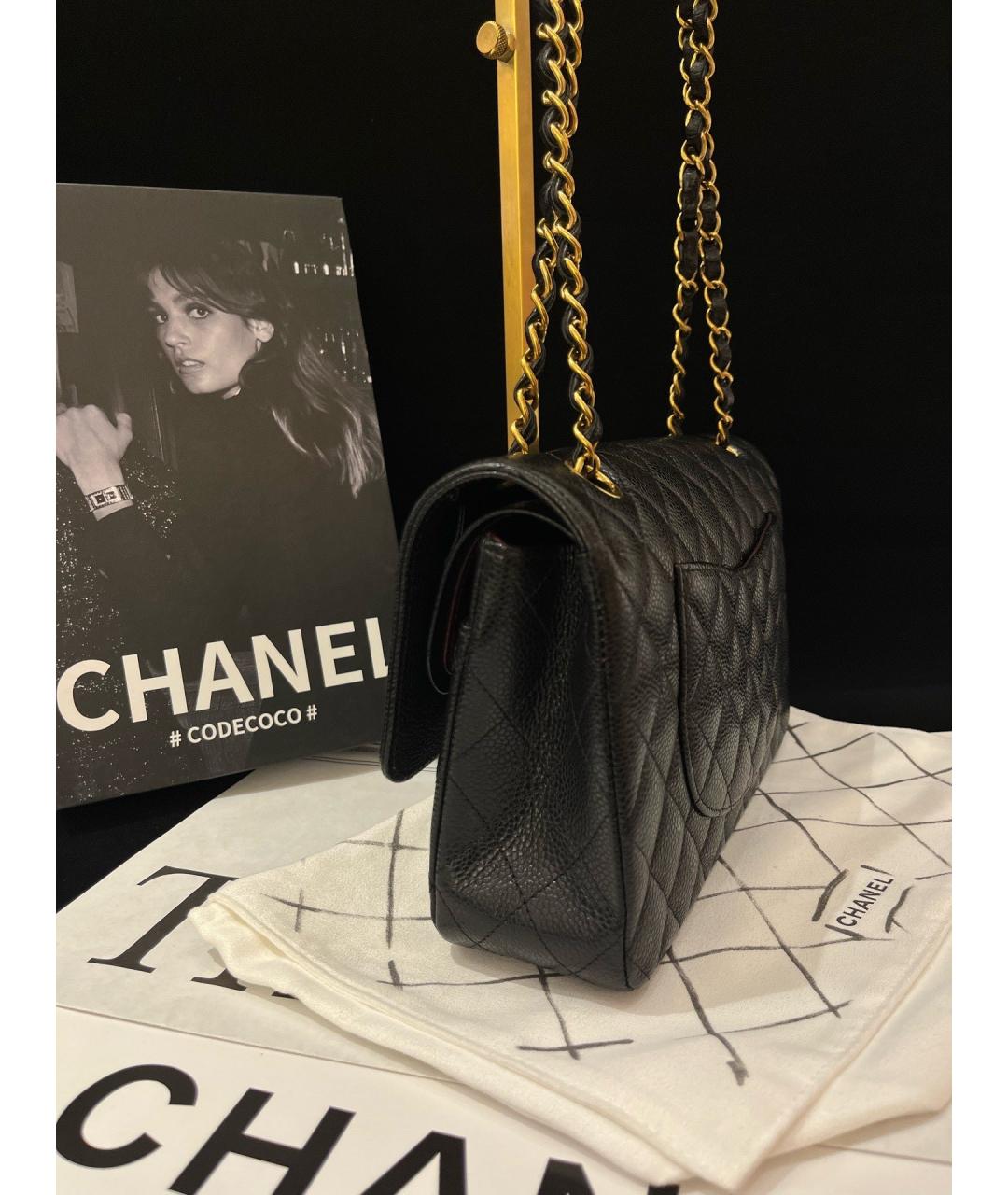 CHANEL Черная кожаная сумка через плечо, фото 3