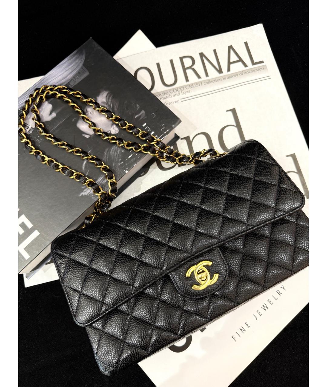 CHANEL Черная кожаная сумка через плечо, фото 6