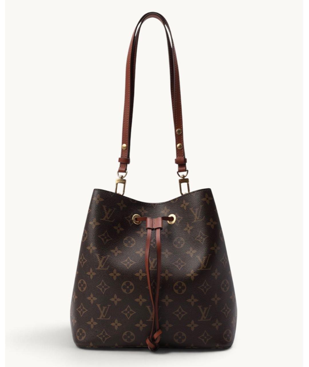 LOUIS VUITTON Коричневая кожаная сумка через плечо, фото 4