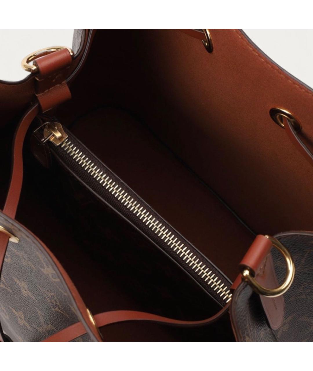 LOUIS VUITTON Коричневая кожаная сумка через плечо, фото 5
