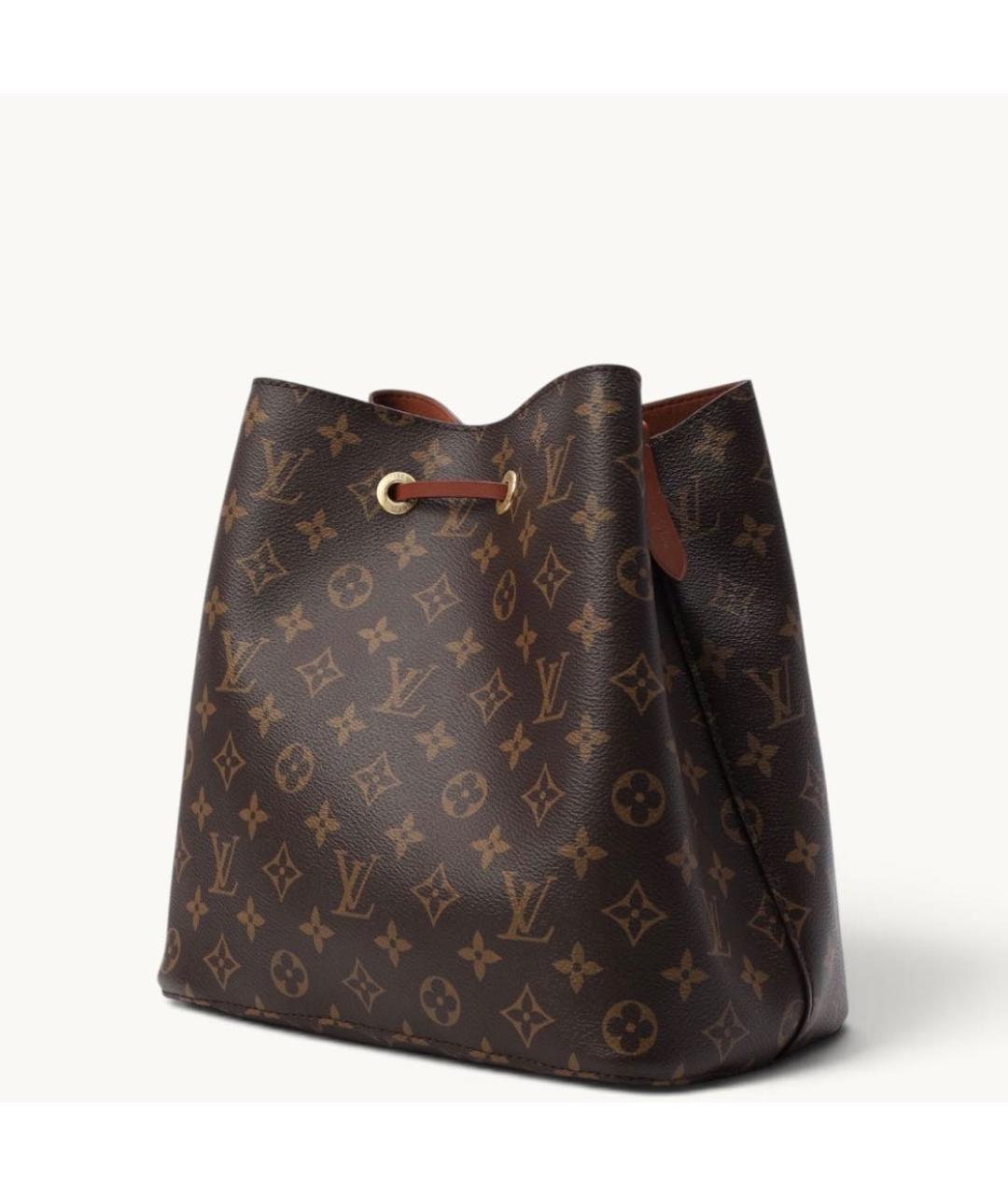 LOUIS VUITTON Коричневая кожаная сумка через плечо, фото 3
