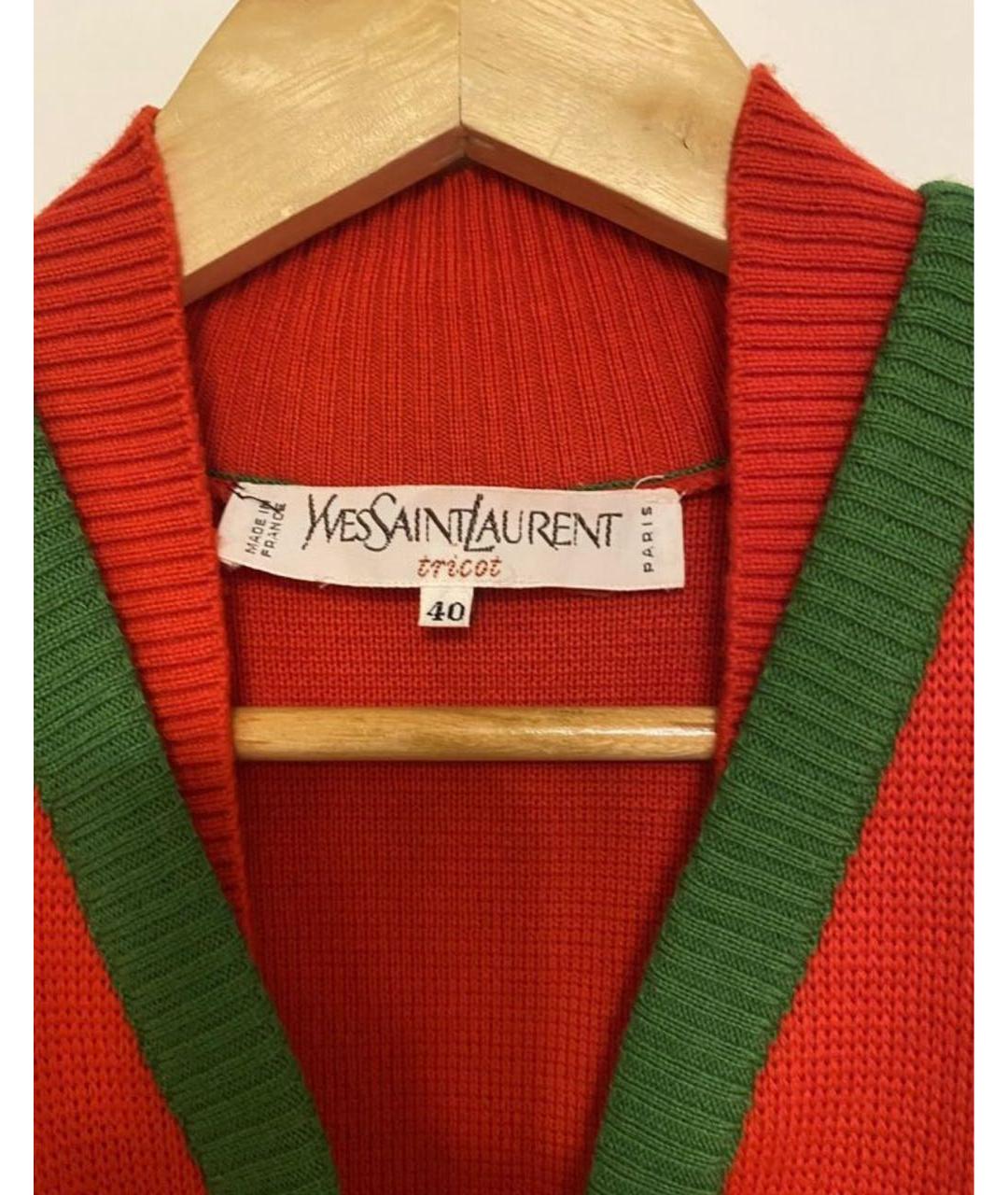 SAINT LAURENT Красная шерстяная жилетка, фото 3