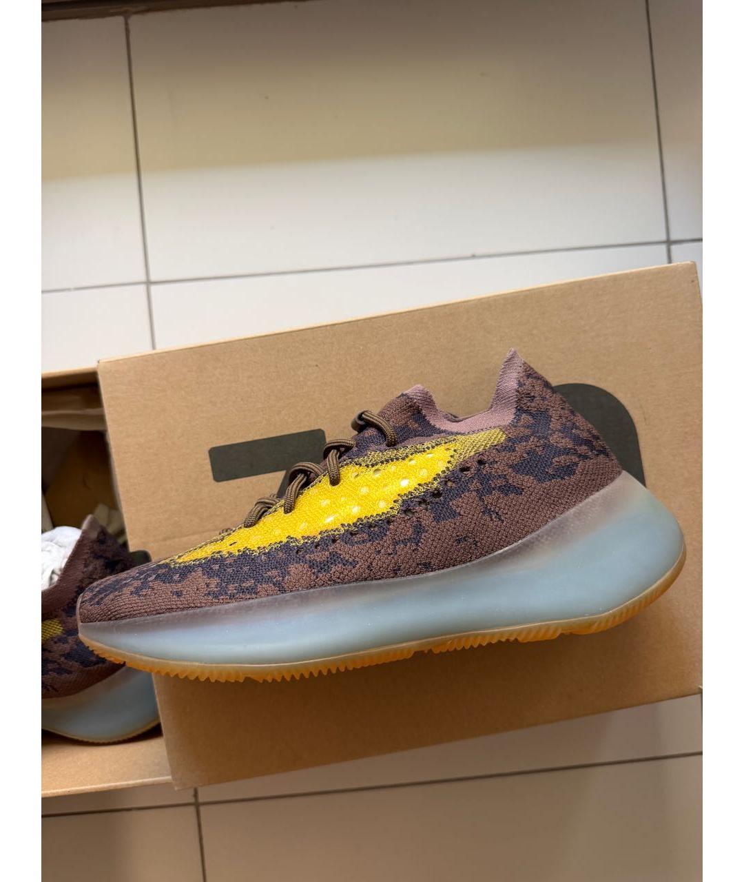 YEEZY Коричневые текстильные кроссовки, фото 3