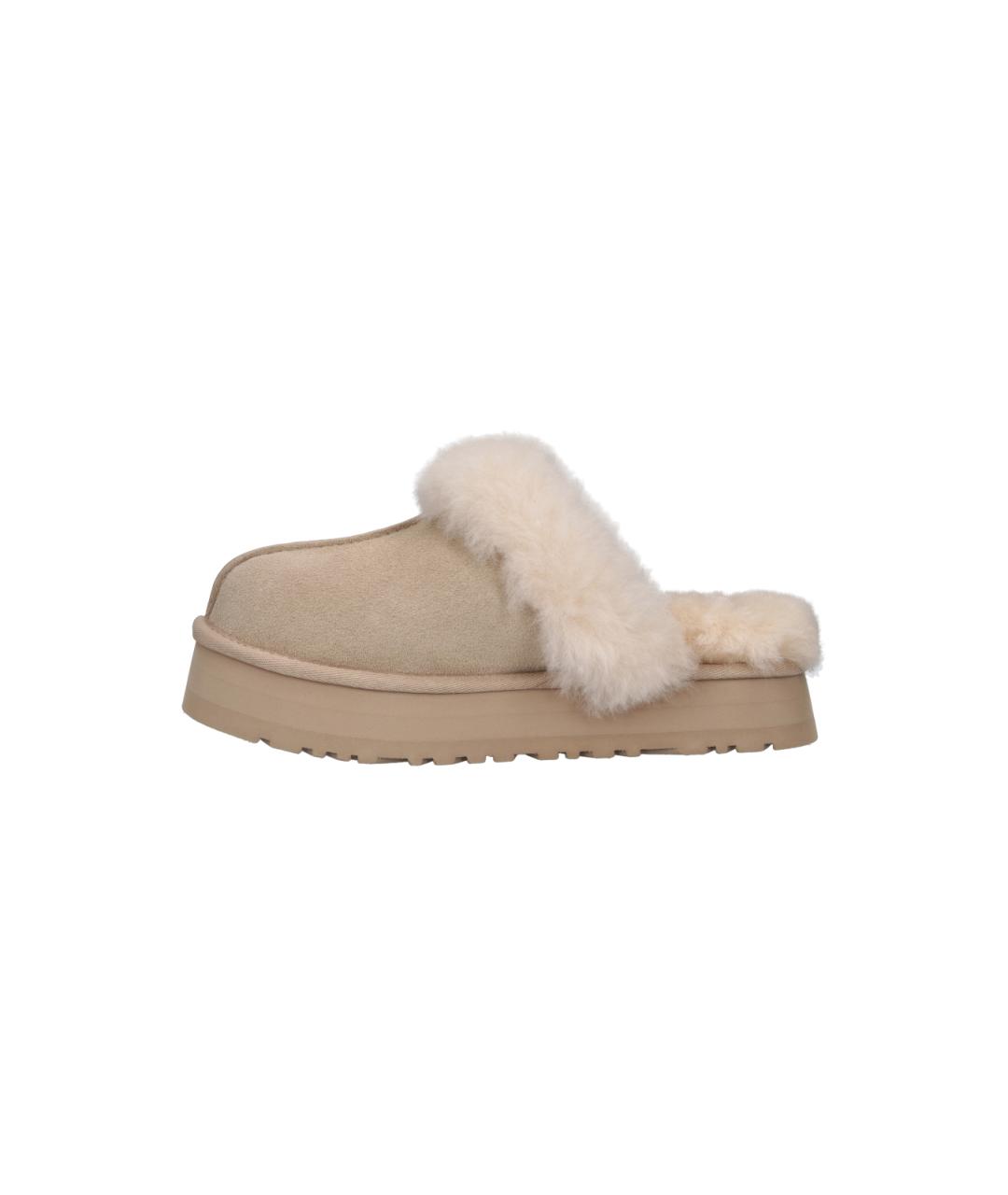 UGG Бежевые замшевые сабо, фото 3