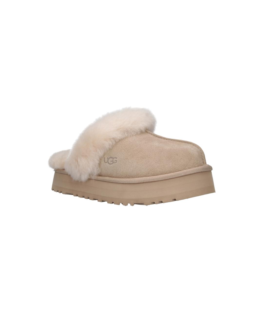 UGG Бежевые замшевые сабо, фото 2