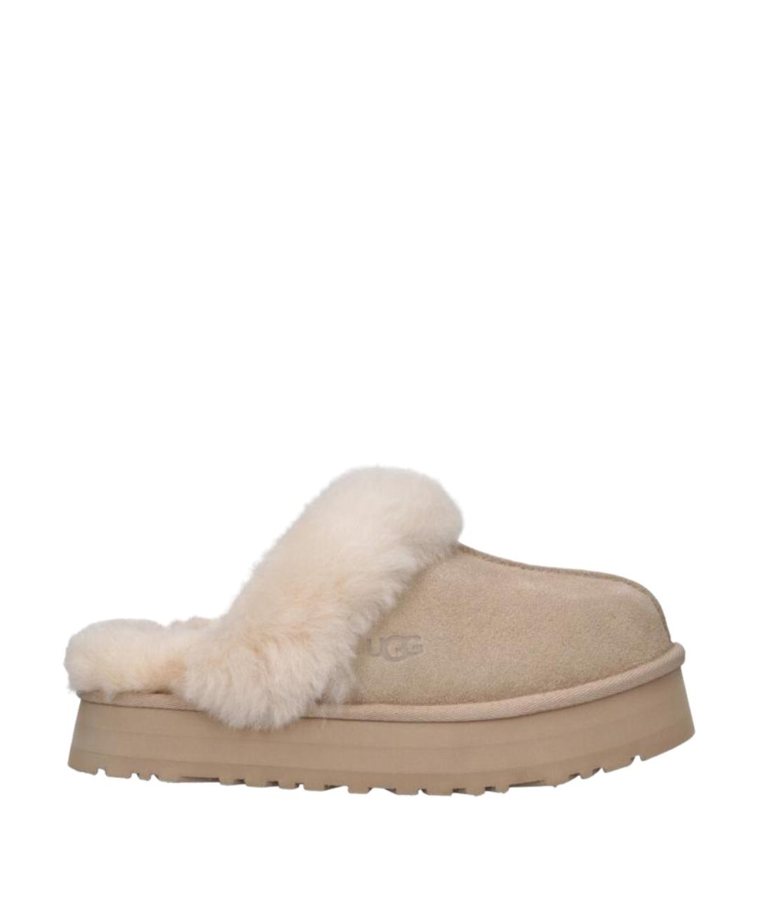 UGG Бежевые замшевые сабо, фото 1