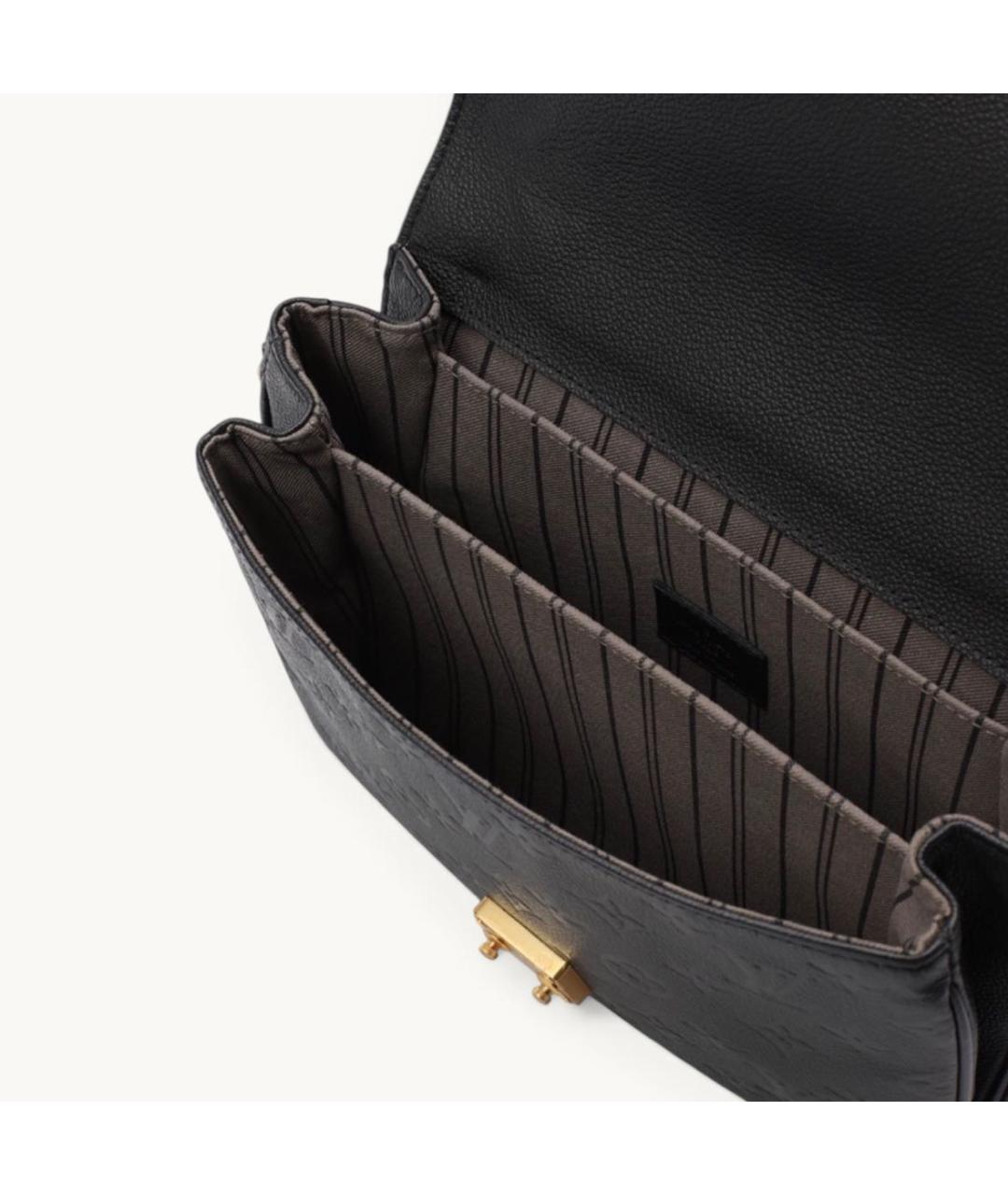 LOUIS VUITTON Черная кожаная сумка через плечо, фото 5