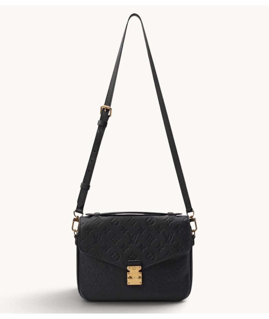 LOUIS VUITTON Черная кожаная сумка через плечо, фото 3
