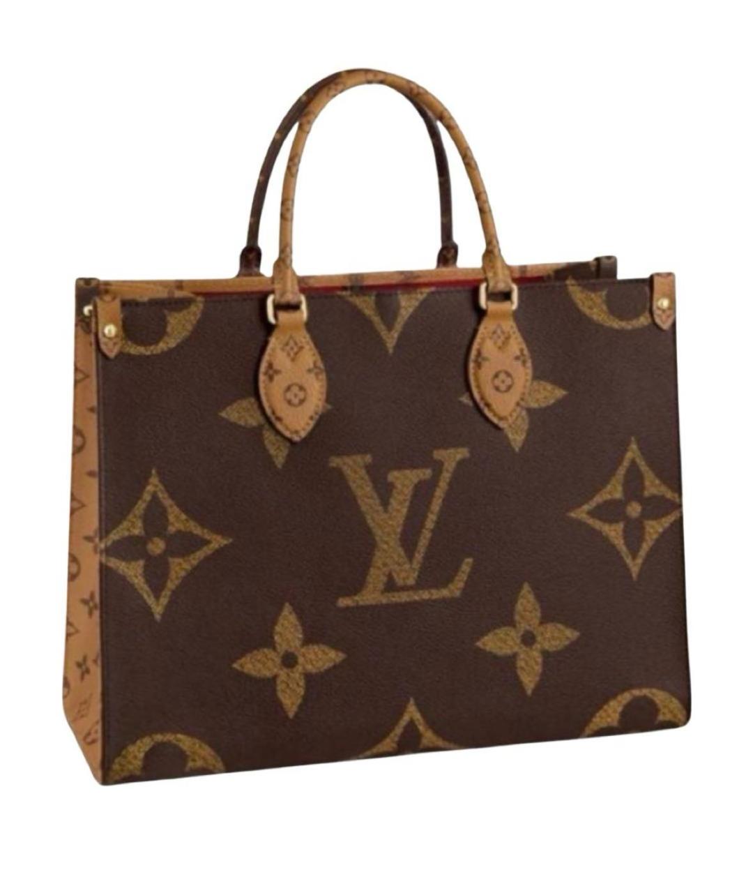 LOUIS VUITTON Коричневая кожаная сумка с короткими ручками, фото 1