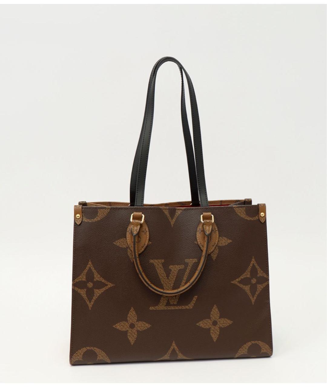 LOUIS VUITTON Коричневая кожаная сумка с короткими ручками, фото 5
