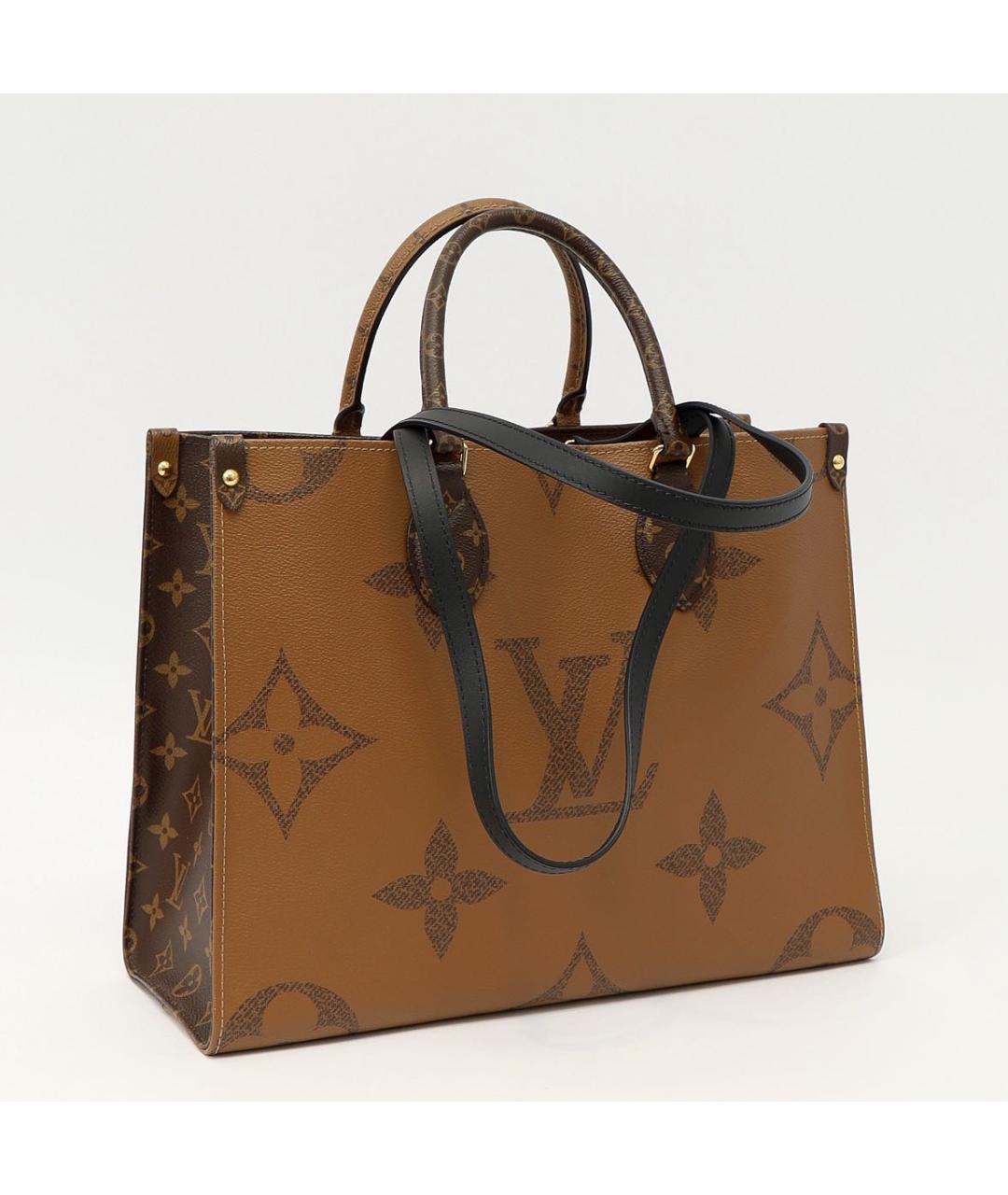 LOUIS VUITTON Коричневая кожаная сумка с короткими ручками, фото 4