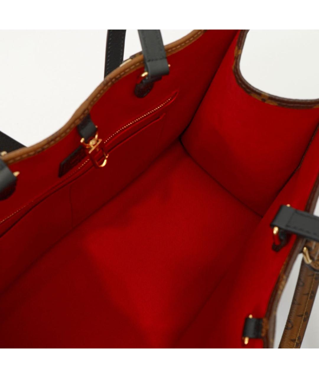 LOUIS VUITTON Коричневая кожаная сумка с короткими ручками, фото 6