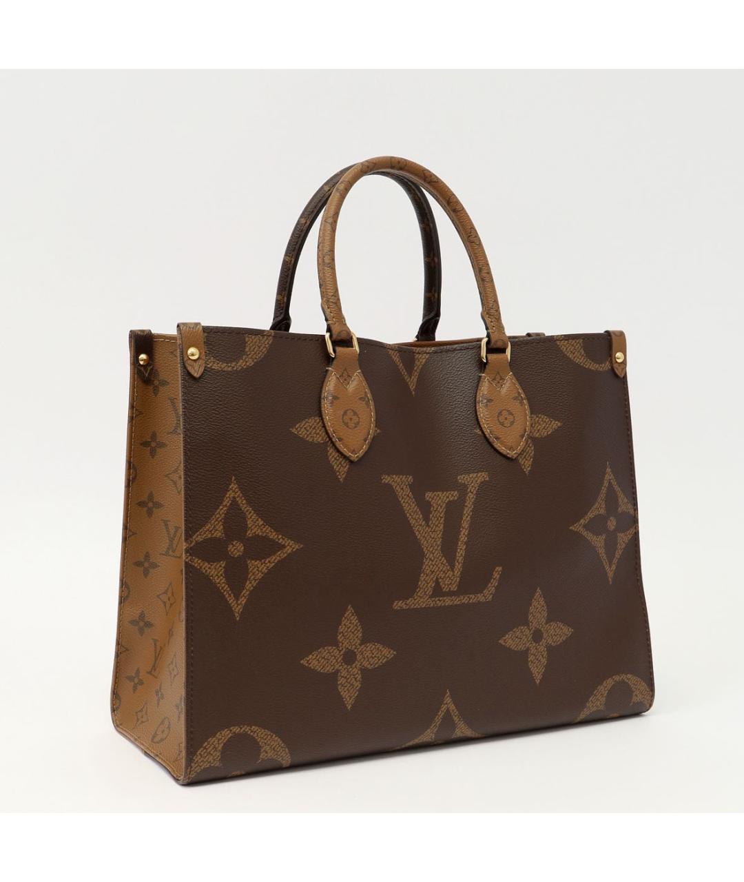 LOUIS VUITTON Коричневая кожаная сумка с короткими ручками, фото 3