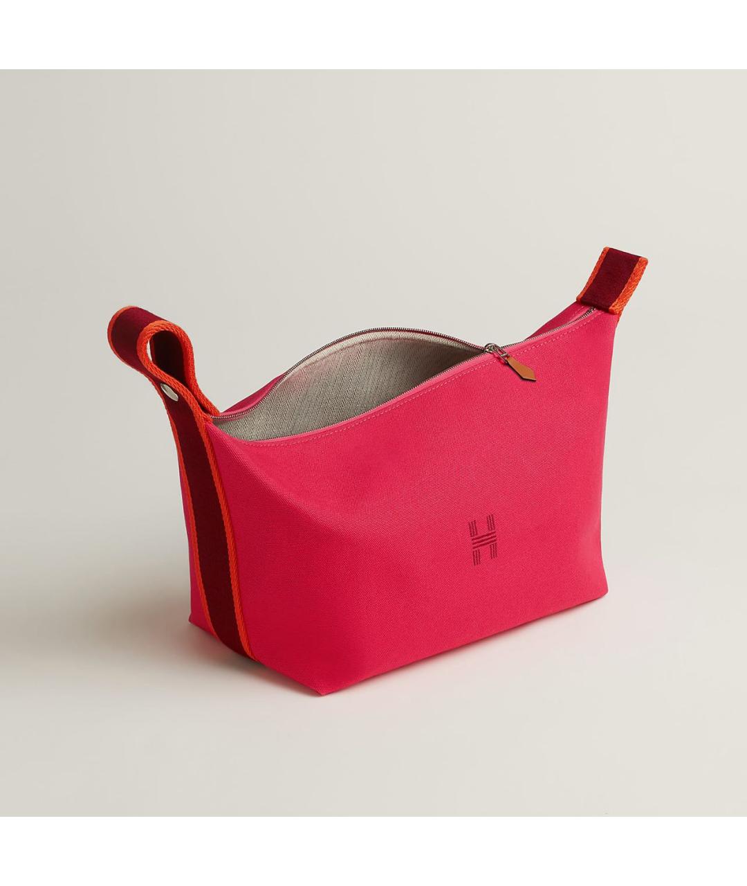 HERMES Бордовая хлопковая косметичка, фото 2