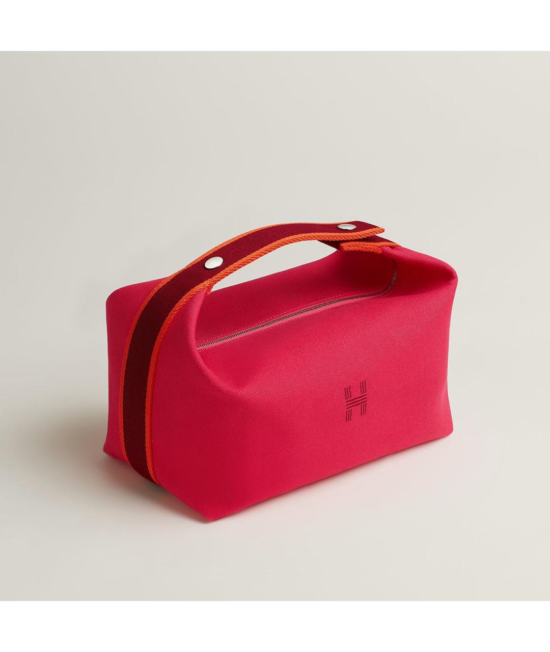 HERMES Бордовая хлопковая косметичка, фото 3