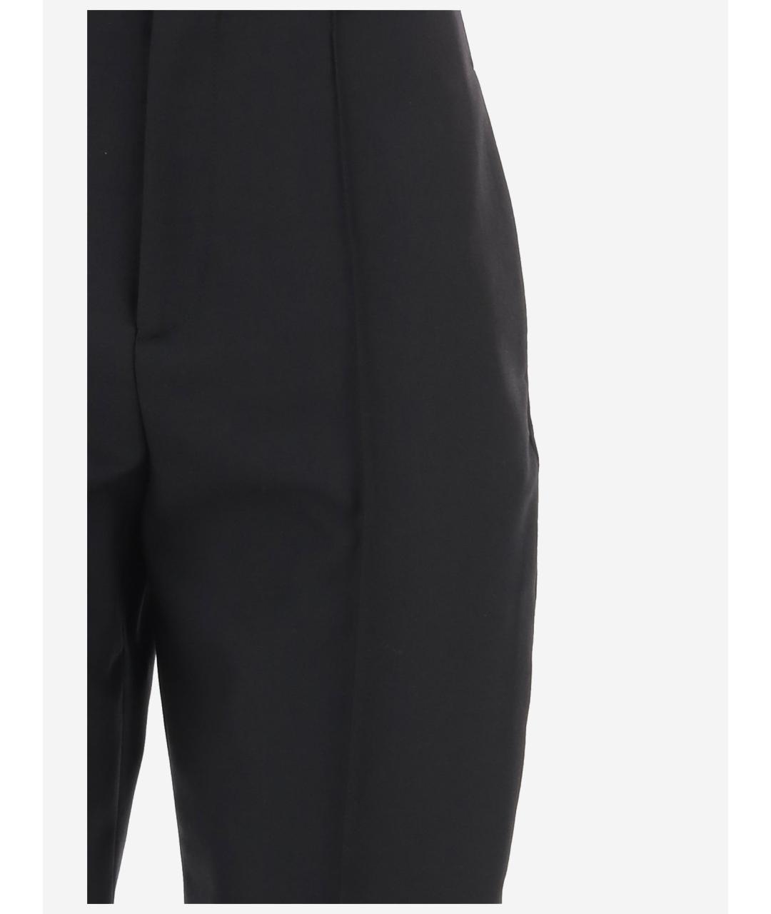 LOEWE Черные шерстяные прямые брюки, фото 3