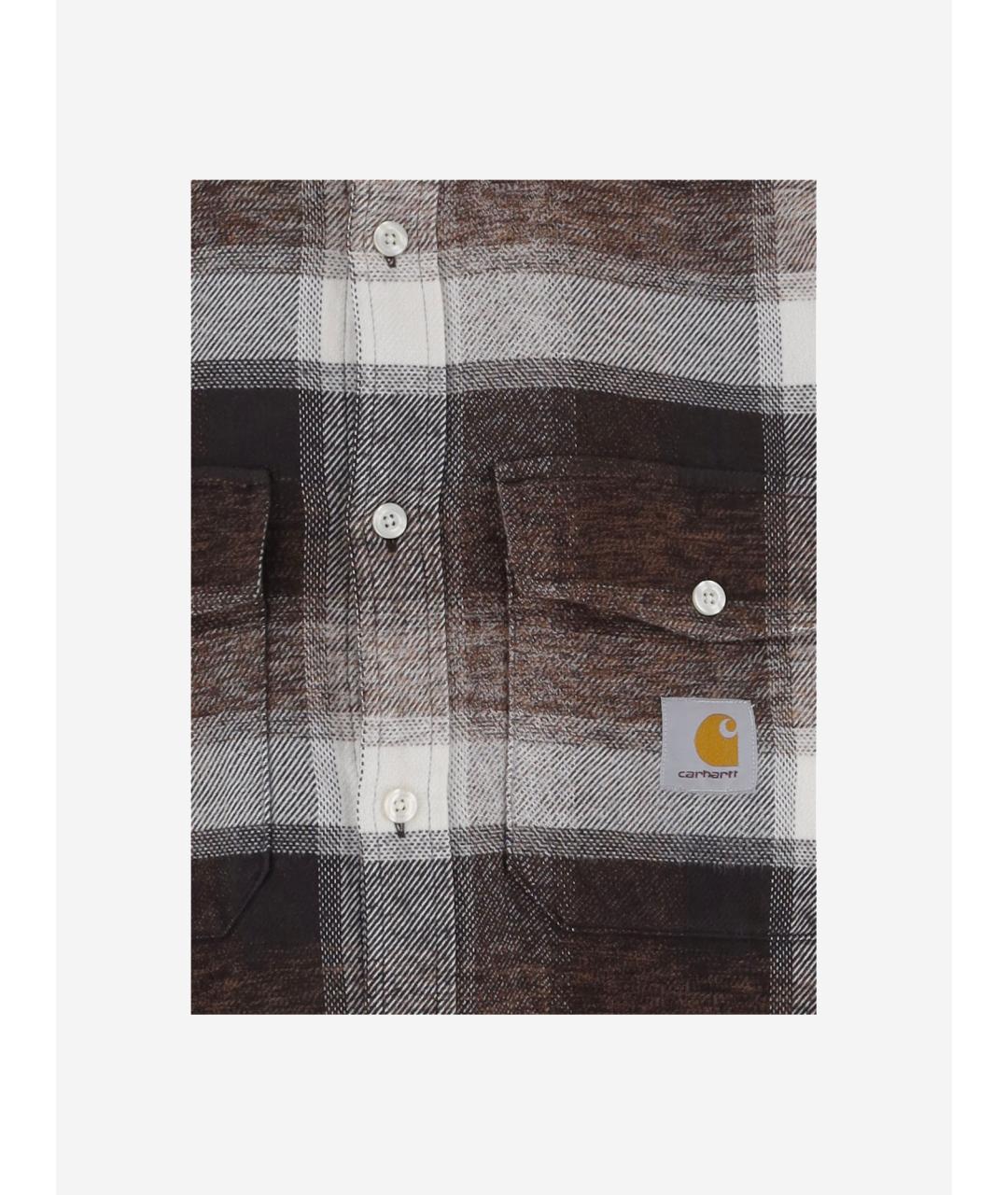 CARHARTT WIP Коричневая хлопковая кэжуал рубашка, фото 3