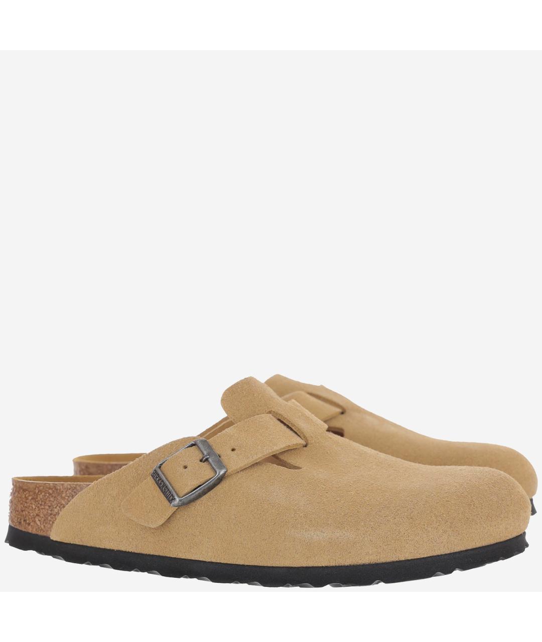 BIRKENSTOCK Бежевые замшевые мюли, фото 3