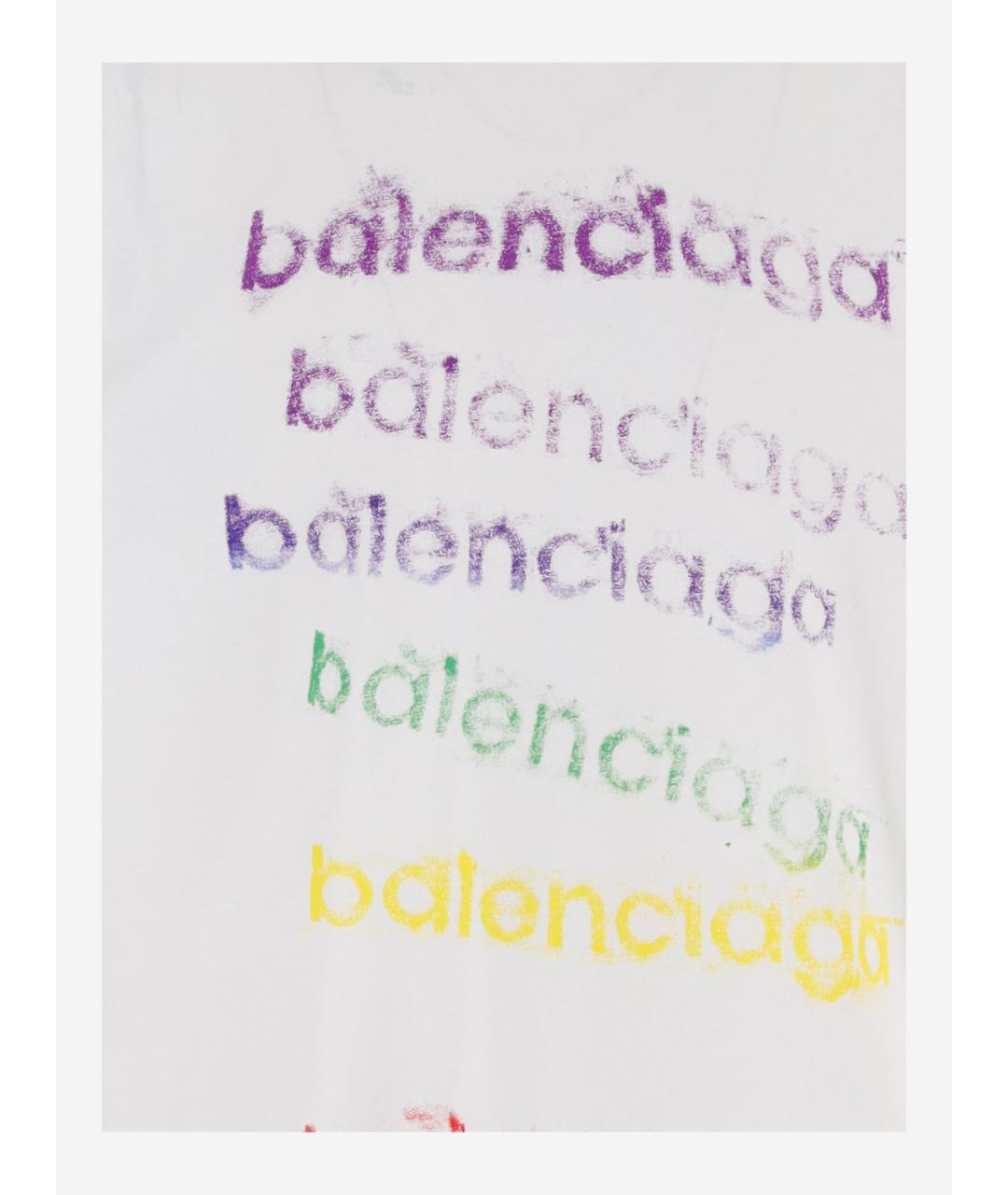 BALENCIAGA Белая хлопковая футболка, фото 3