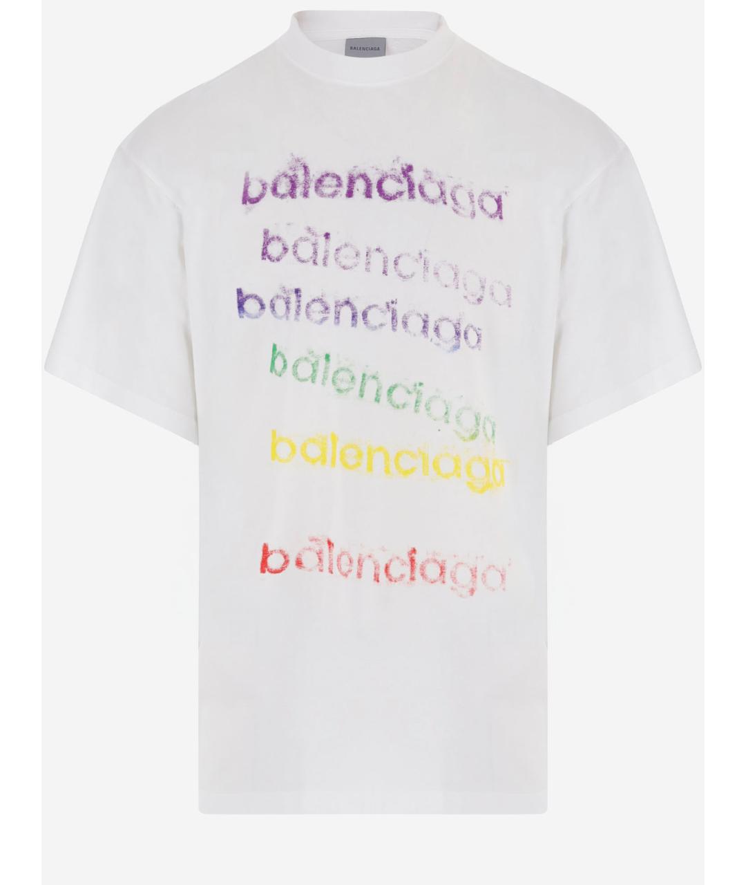 BALENCIAGA Белая хлопковая футболка, фото 1