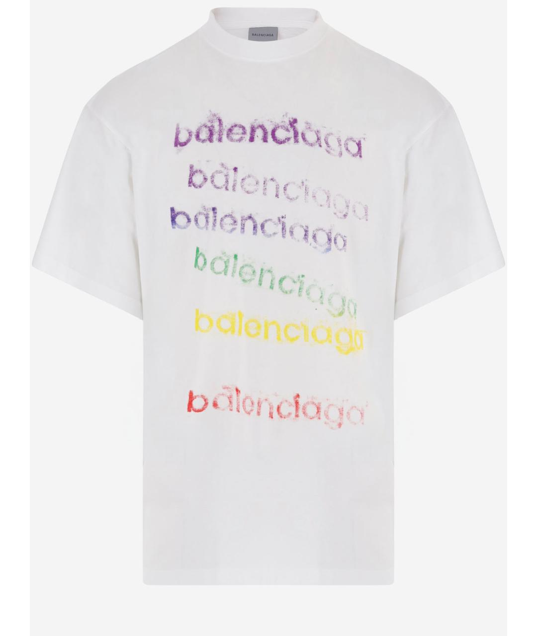 BALENCIAGA Белая хлопковая футболка, фото 1