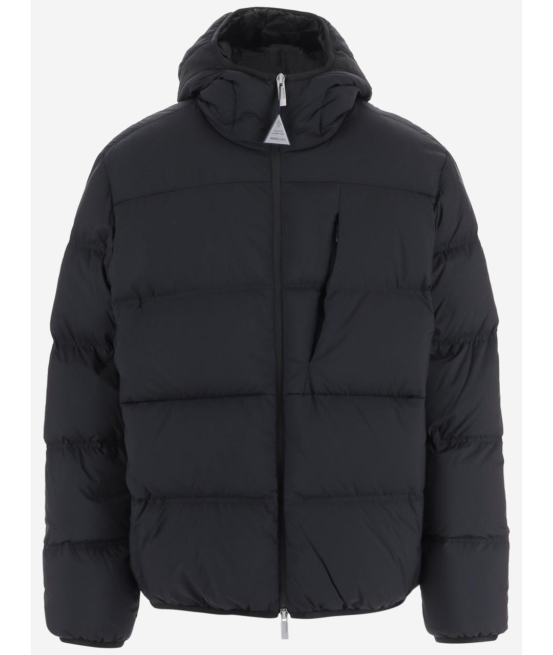 MONCLER Черный полиэстеровый пуховик, фото 1