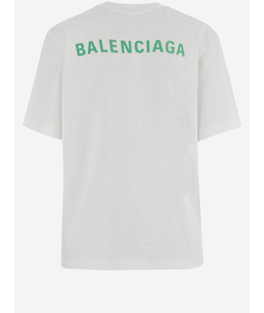 BALENCIAGA Белая хлопковая футболка, фото 2