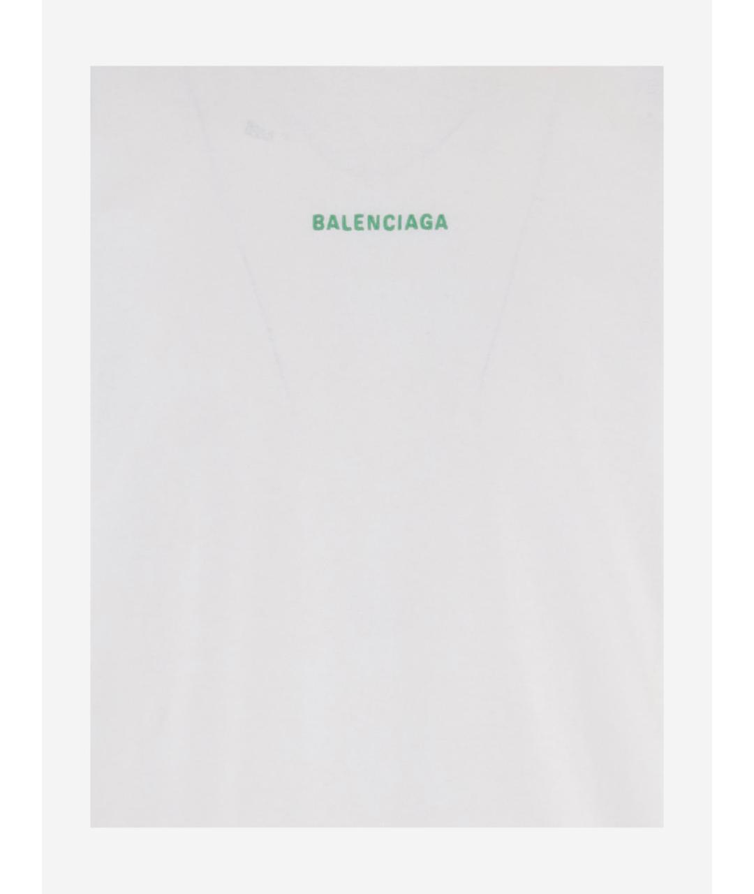 BALENCIAGA Белая хлопковая футболка, фото 3
