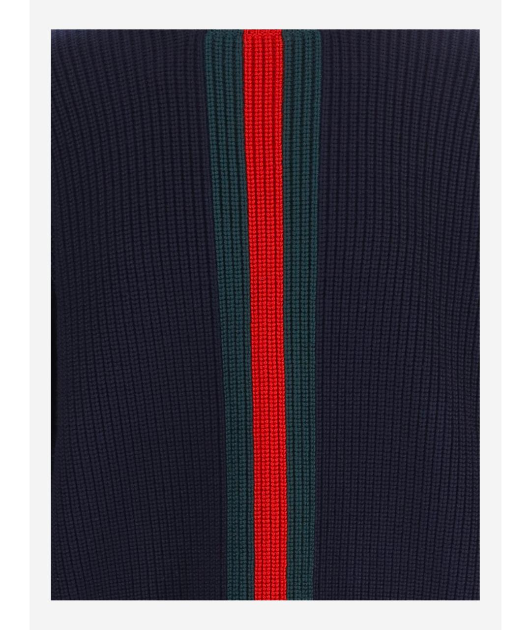 GUCCI Темно-синий шерстяной джемпер / свитер, фото 3