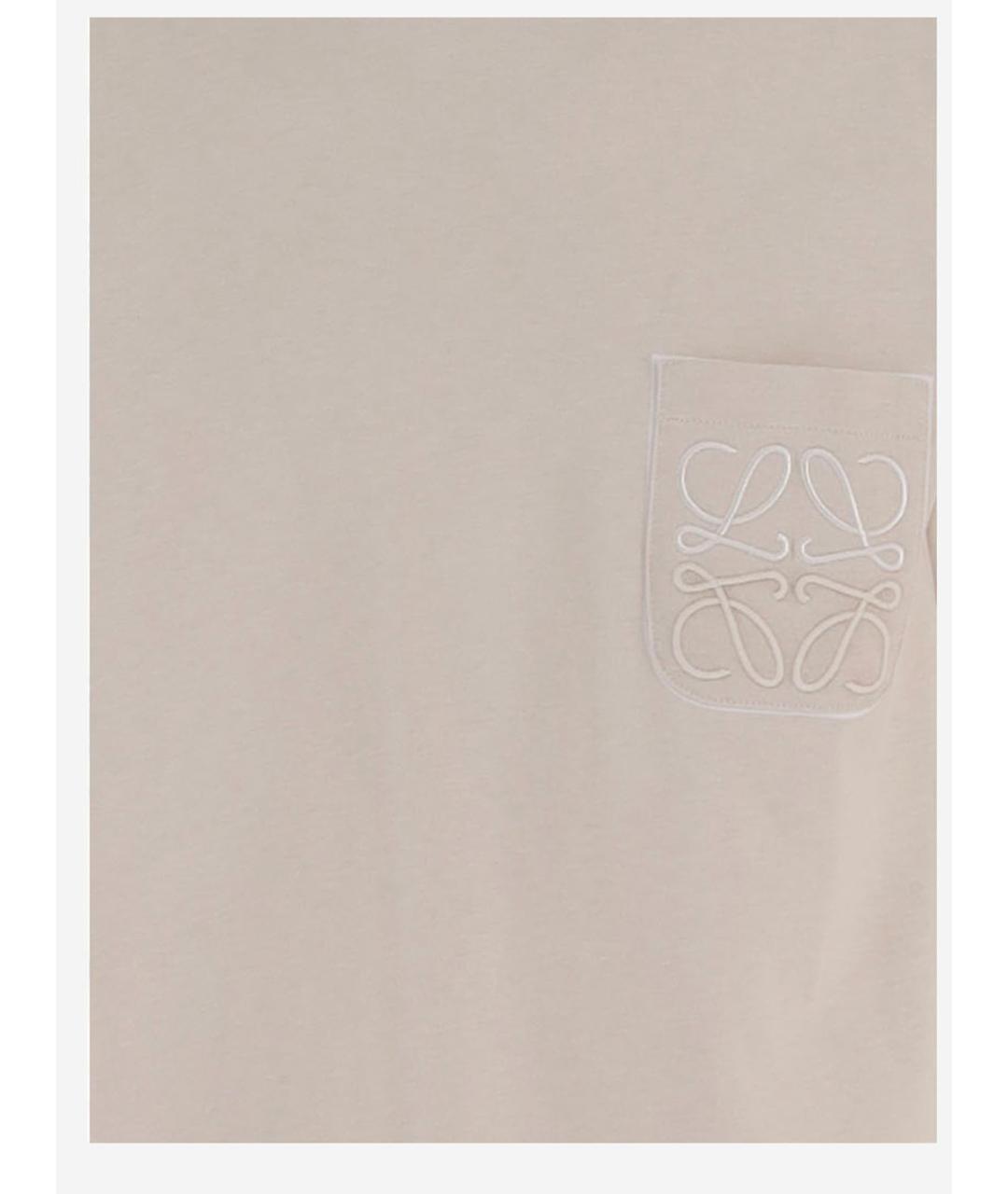 LOEWE Бежевая хлопковая футболка, фото 3