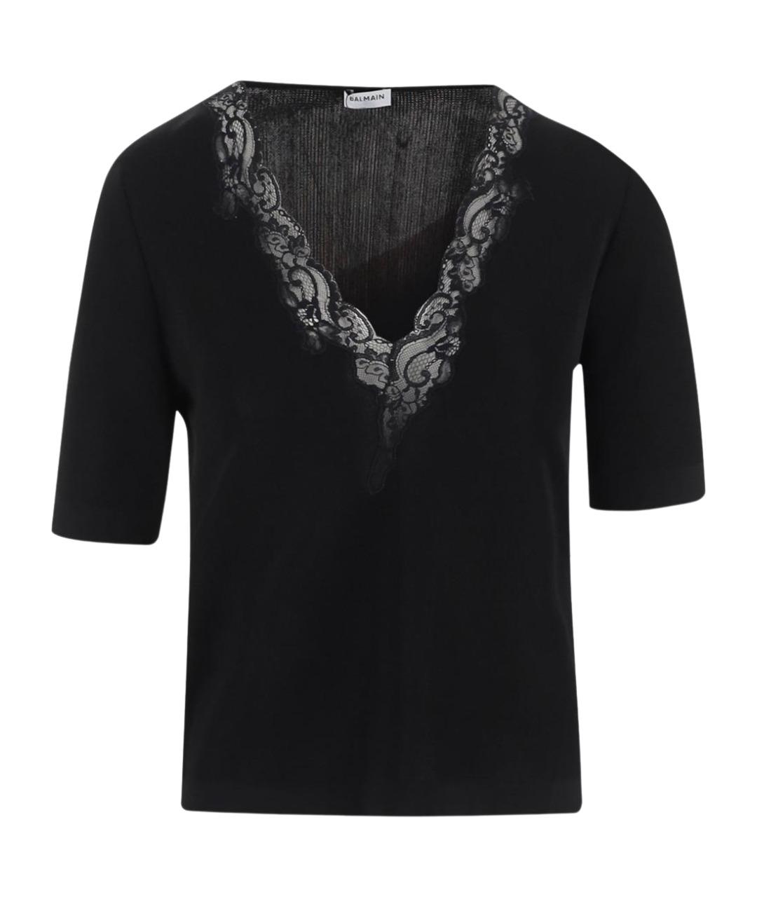 BALMAIN Черная вискозная футболка, фото 1