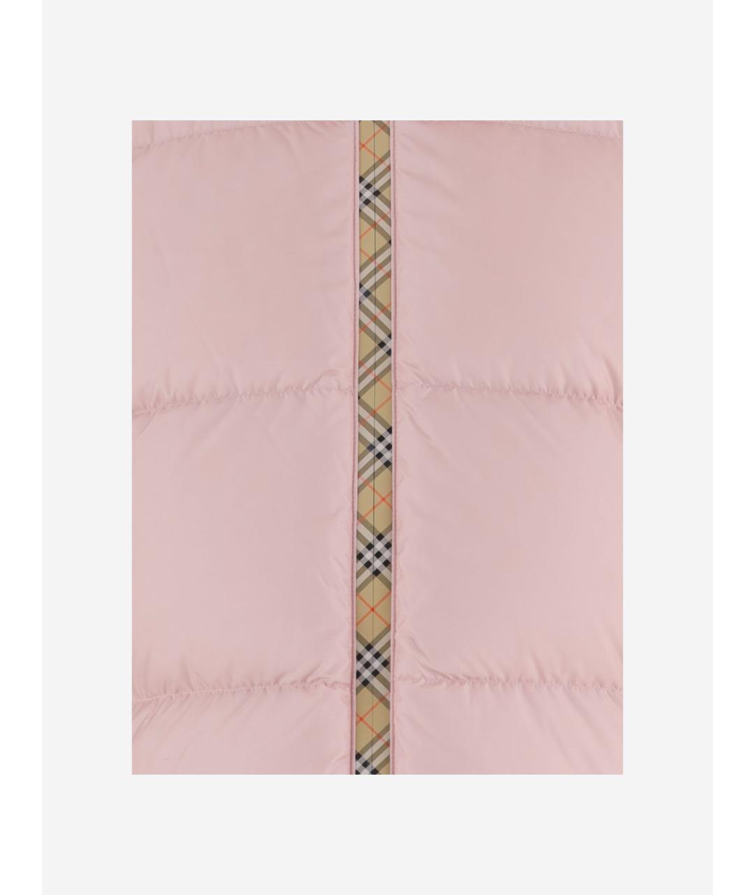 BURBERRY Розовый полиамидовый пуховик, фото 3