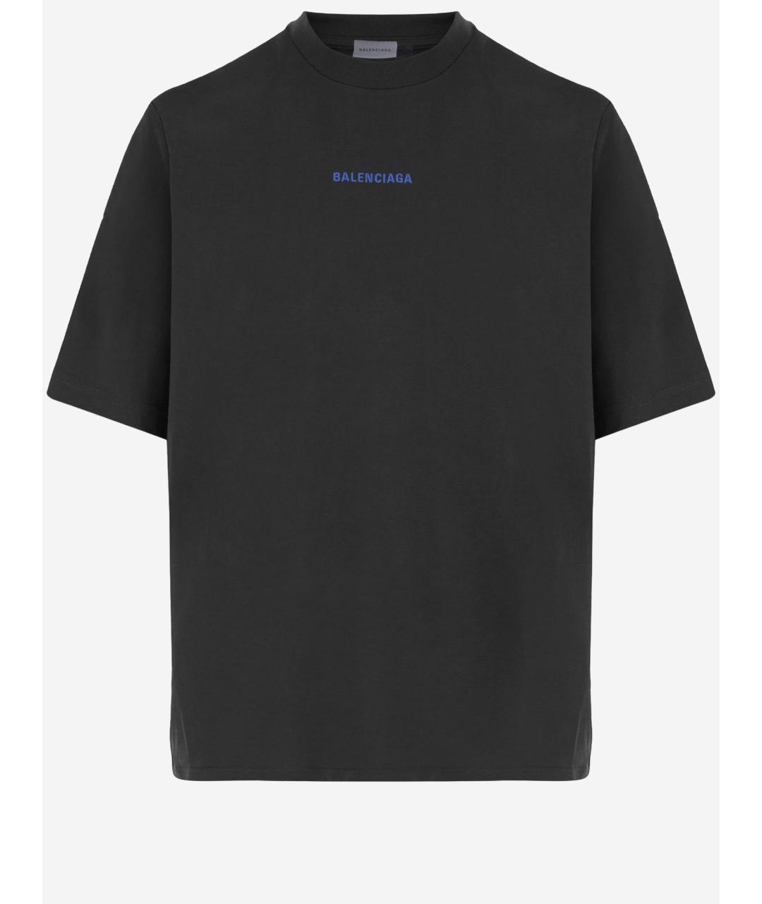 BALENCIAGA Черная хлопковая футболка, фото 1
