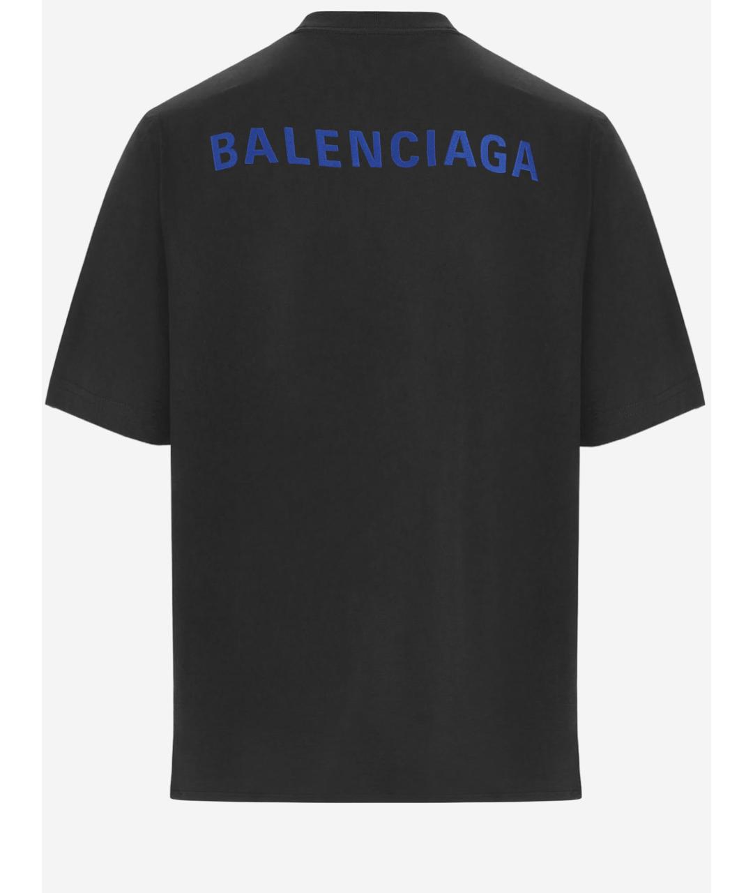 BALENCIAGA Черная хлопковая футболка, фото 2