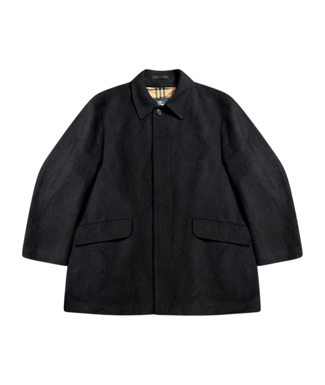 BURBERRY Черное шерстяное пальто, фото 1