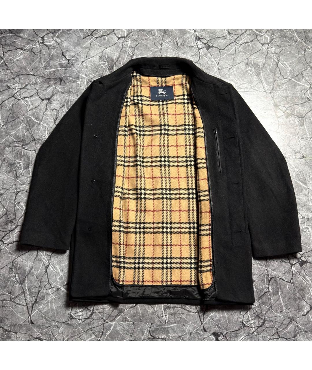 BURBERRY Черное шерстяное пальто, фото 5