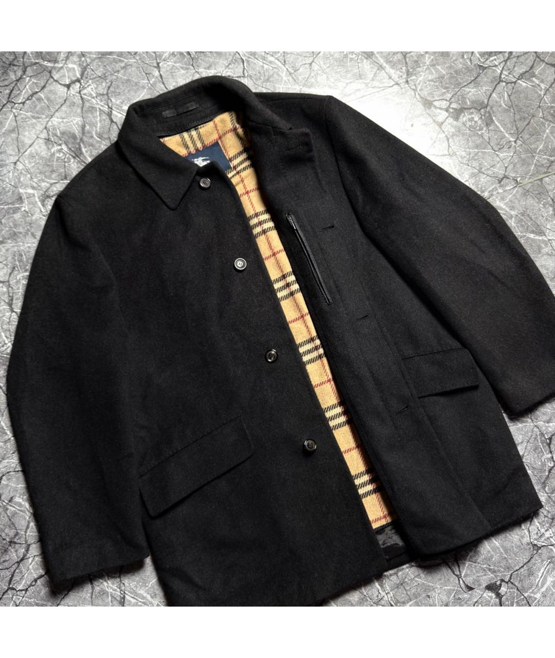 BURBERRY Черное шерстяное пальто, фото 4